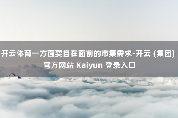 开云体育一方面要自在面前的市集需求-开云 (集团) 官方网站 Kaiyun 登录入口