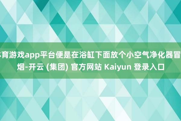 体育游戏app平台便是在浴缸下面放个小空气净化器冒白烟-开云 (集团) 官方网站 Kaiyun 登录入口