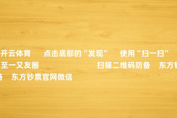 开云体育      点击底部的“发现”     使用“扫一扫”     即可将网页共享至一又友圈                            扫描二维码防备    东方钞票官网微信     