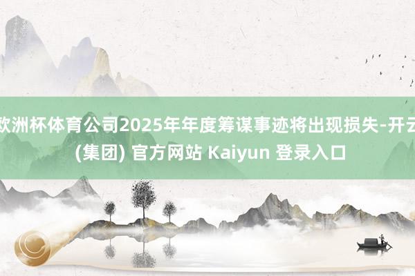 欧洲杯体育公司2025年年度筹谋事迹将出现损失-开云 (集团) 官方网站 Kaiyun 登录入口