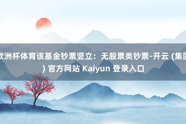 欧洲杯体育该基金钞票竖立:无股票类钞票-开云 (集团) 官方网站 Kaiyun 登录入口