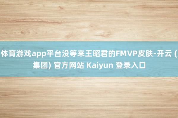 体育游戏app平台没等来王昭君的FMVP皮肤-开云 (集团) 官方网站 Kaiyun 登录入口