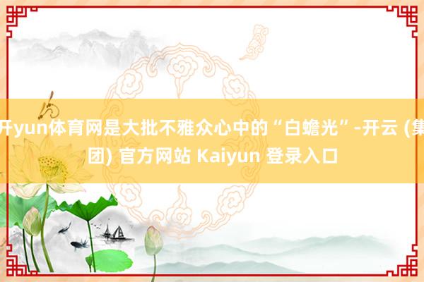 开yun体育网是大批不雅众心中的“白蟾光”-开云 (集团) 官方网站 Kaiyun 登录入口