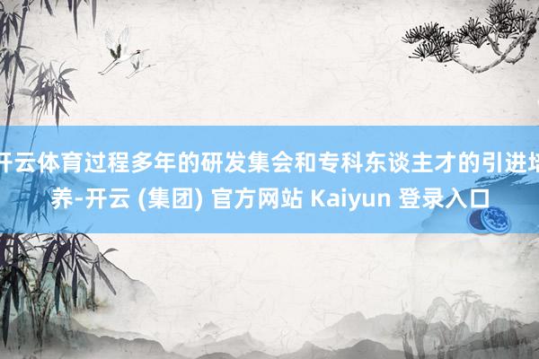 开云体育 过程多年的研发集会和专科东谈主才的引进培养-开云 (集团) 官方网站 Kaiyun 登录入口
